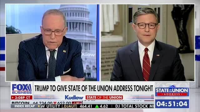 Mike Johnson on SOTU: ‘A Lot of the Emphasis Tonight Will Be on Domestic Policy and on the Economy’